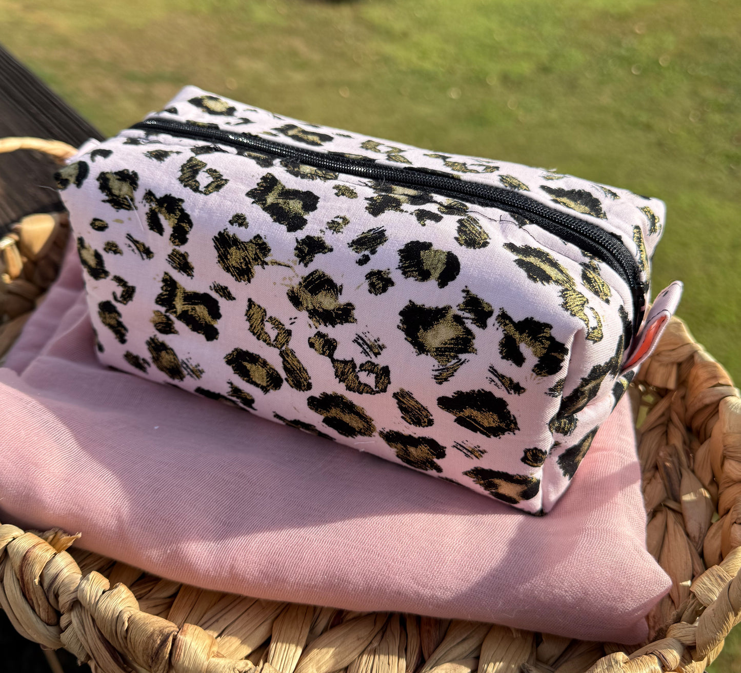 Cosmetic Bag - Medium - Pink Leopard Print