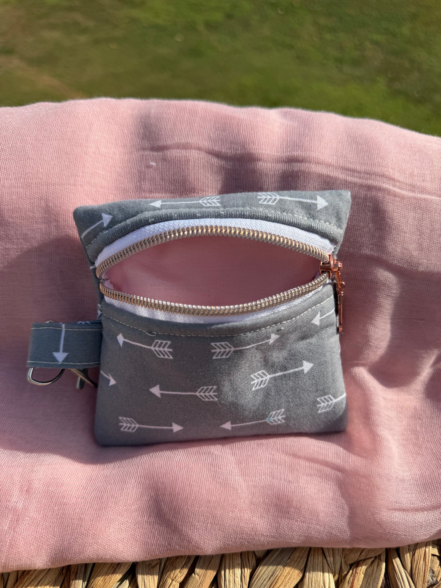 Grey Arrow Keychain Pouch