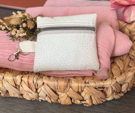 Cream Starry Keychain Wallet