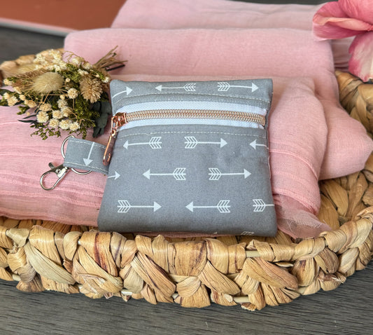 Dark Grey Arrows Keychain Wallet