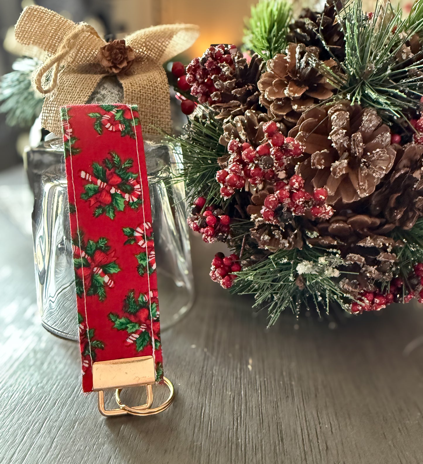 Christmas Candy Cane Keychain